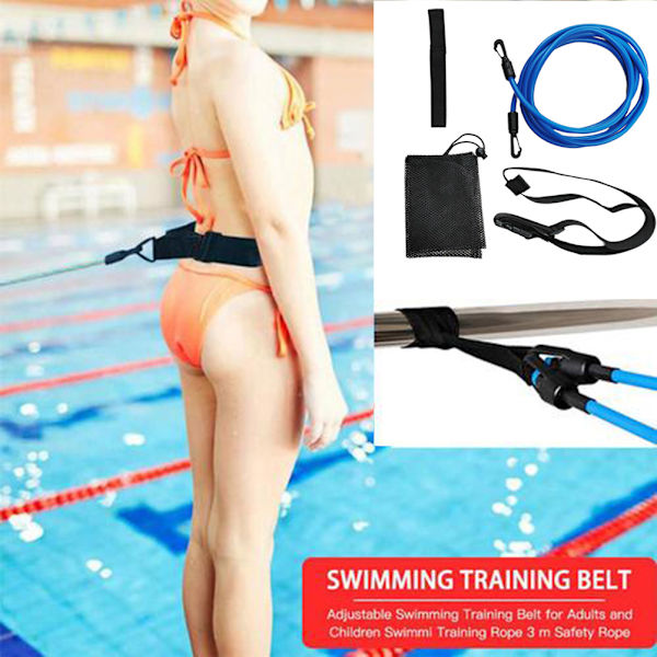 Simträningsbälten Simbungbyxor Motståndsband Swim Tether Stationär simning Simsele Statiskt simbälte
