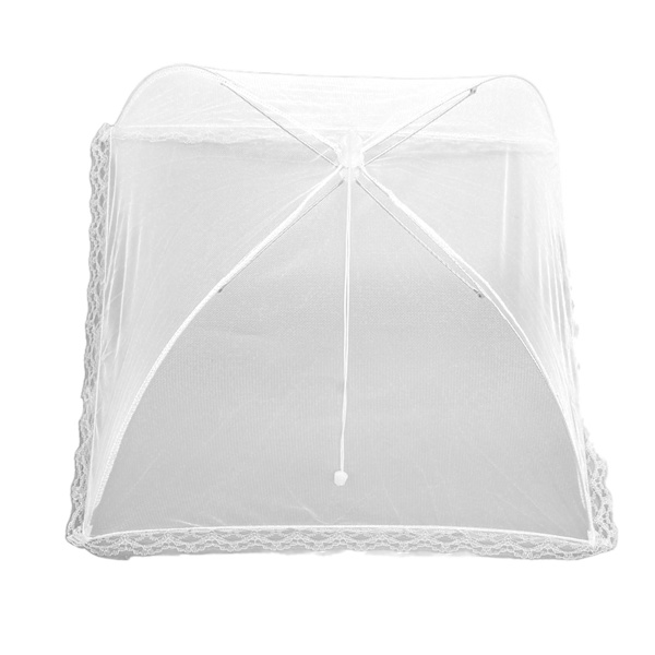 5 st Matöverdrag Hopfällbara Tvättbara Återanvändbara Portable Net Screen Mesh Platt Tält för Hem Camping Picknick Vit