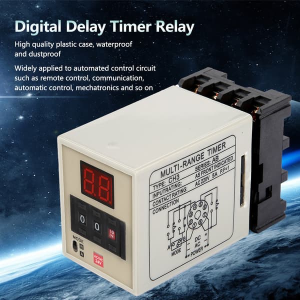 AH3-DM Dual Mode Delay Timer Relæ 0.01S-99H LED-skærm (AC/DC 24V)