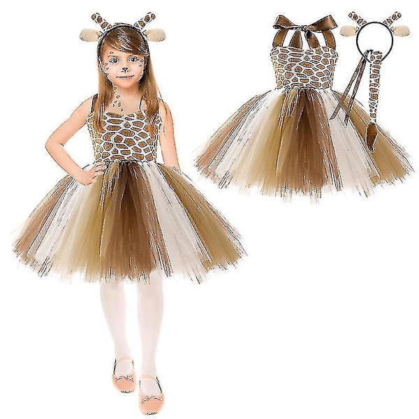 Tyylikäs Giraffi Prinsessamekko Tytöille Syntymäpäiväjuhliin Halloweeniin Karnevaaliasuun 6T