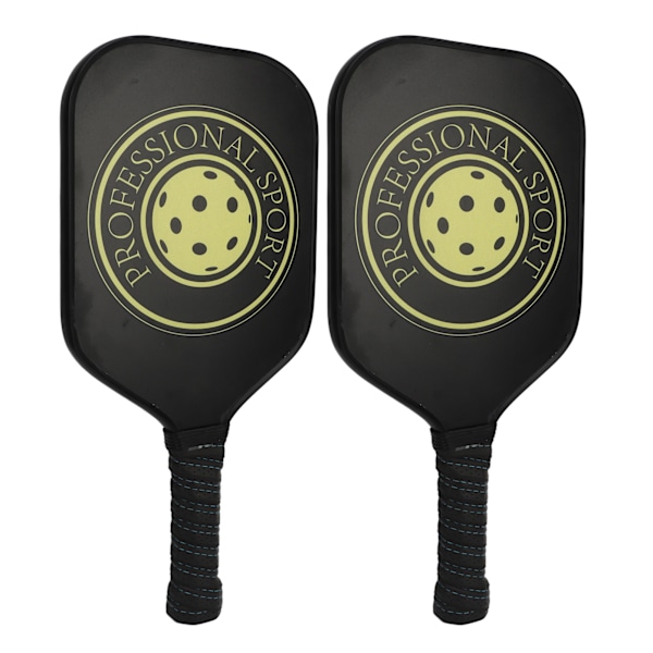 Pickleball Racket Set 2 Rackets 4 Bollar Lättvikts Kolfiber Pickleball Racket för Inomhus Utomhus Svart Gul