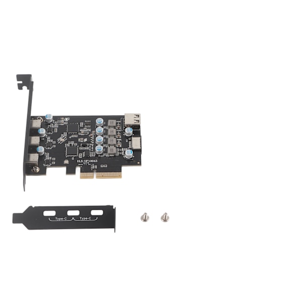 PCIe till Type C expansionskort USB3.2 20Gbps Dual Chip 19Pin Connector PCIe Controller Card för Win 7 8 10 Desktop