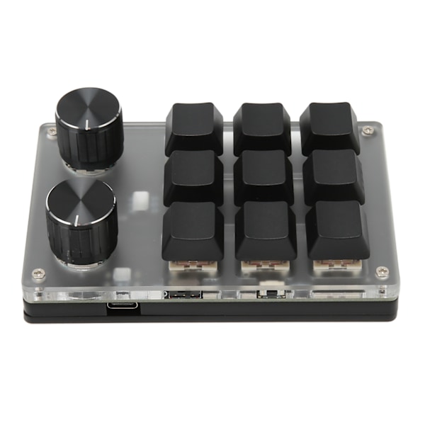 Mini tastatur Knopp Design Rød Switch Dual Mode Plug and Play Mekanisk programmerbar tastatur for spill Office Media 9 taster med 2 knapper