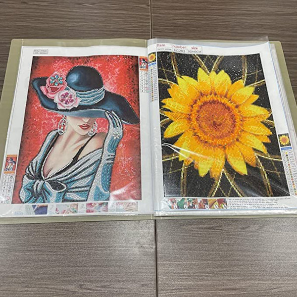 A3 20 sider Rhinestones Maling Opbevaringsbog Kunst Portfolio Mappe Præsentation Binder med 40 klare lommer Ærmer Beskyttelse tilfældig farve