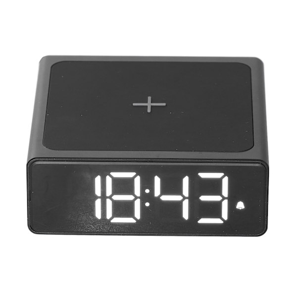 Digital vækkeur 3-i-1 LED Desktop Digital ur med trådløs opladning USB-strømforsyning til kontoret ved sengen i soveværelset