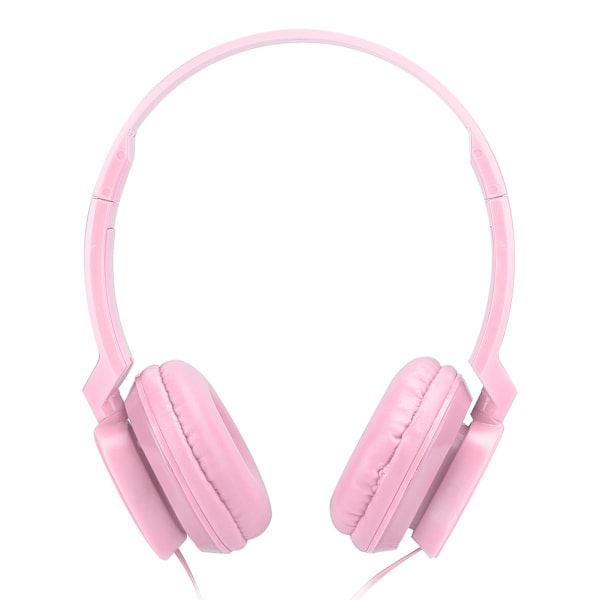 Trådbundna hörlurar Over Ear Headset Stereo Sound Hörlurar med Mic Game FM Music Earpiece Pink