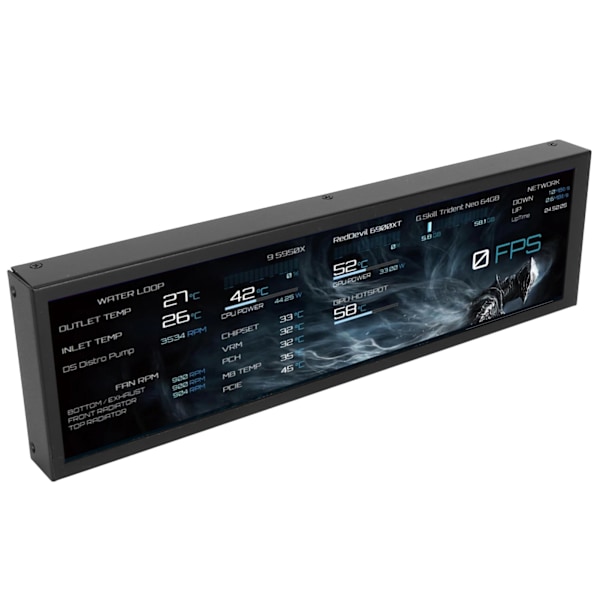 8,8-tommer computer temperaturmonitor 1920x480 60Hz til AIDA64 CPU GPU SSD Data Temperaturmonitor til Raspberry Pi til Windows Sort