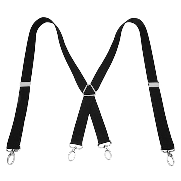 Mænds Seler Justerbare Strækbare 2,5x110cm/1,0x43,3in Komfortabel Pasform 4 Metalspænder Bukser Seler til Voksne Sort