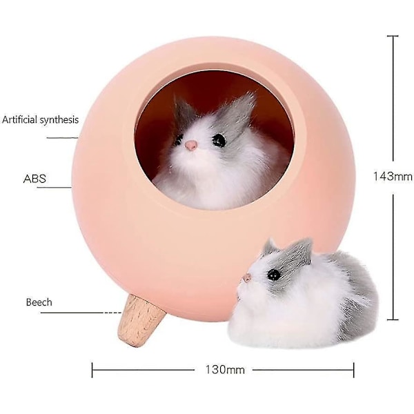 Lille Hamster Natlys USB Genopladelig Sød Atmosfærisk Lampe Lilla