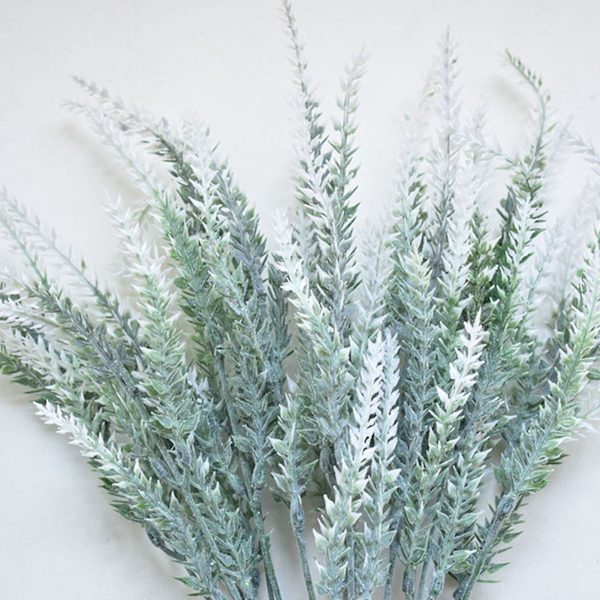 Plast kunstige lavendelblomster Luktfri Realistiske falske lavendel for scene Dekorasjon Bryllupsfeiring Hvit