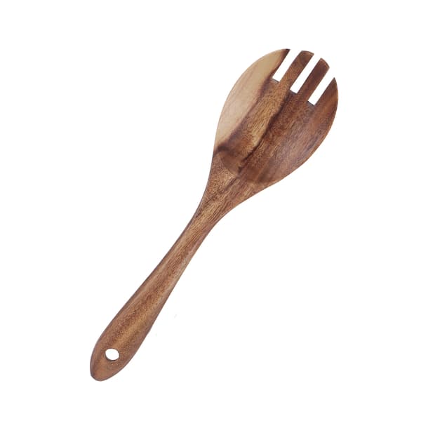 Serviser av teak Trä Matservis Trä Kök Restaurang Matservis Kompatibel med SaladFork