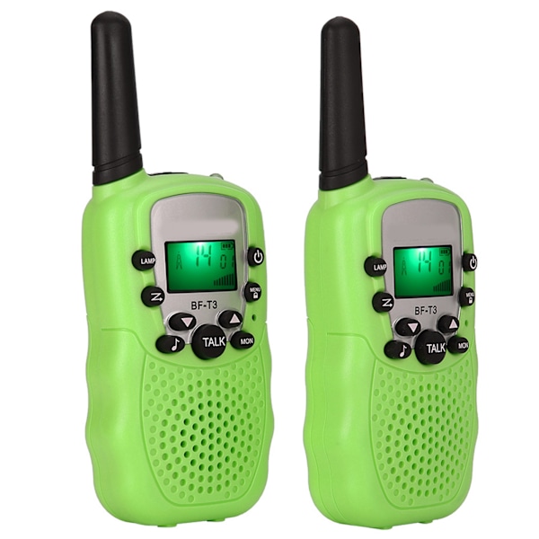 2 st/set Barnleksaker 22 Kanal Walkie Talkies Radio UHF Lång Räckvidd Handhållen Transceiver Grön