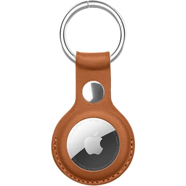 Ny fleksibel Apple Air Tag Nyckelring i Läder, Air Tag Holdare Fullt Utrustad For Air Tag (brun) Brun