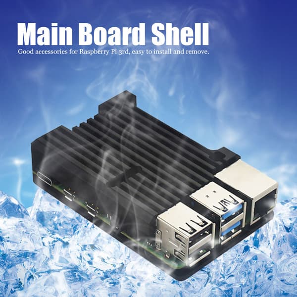 Moderkort i aluminiumlegering Kylskallåda Svart Passar Kompatibel med Raspberry Pi 3rd Model B 2b 3b