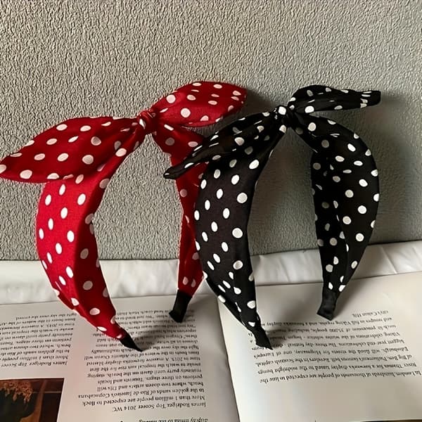 【NX】Pandebånd til kvinder med sløjfe 2PC (1 black + 1 red)