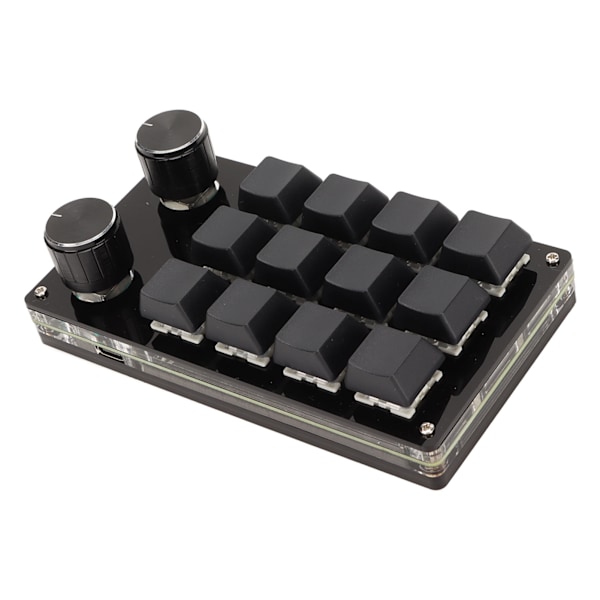Minitangentbord 12 tangenter 2 knoppar Blå Switch RGB Bakgrundsbelyst Plug and Play Programmerbar knappsats för Gaming Office Media