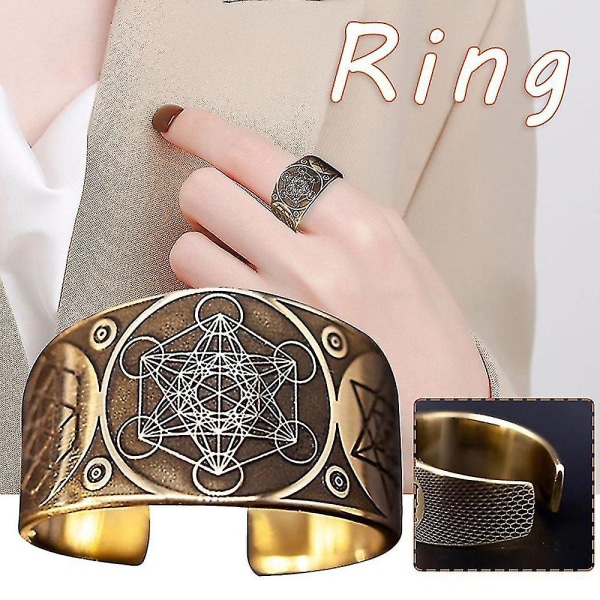 Ring Archangel Of Metatron Vintage Style Naisten/Miesten korulahja Gold