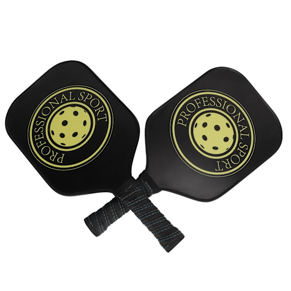 Pickleball Racket Set 2 Rackets 4 Bollar Lättvikts Kolfiber Pickleball Racket för Inomhus Utomhus Svart Gul