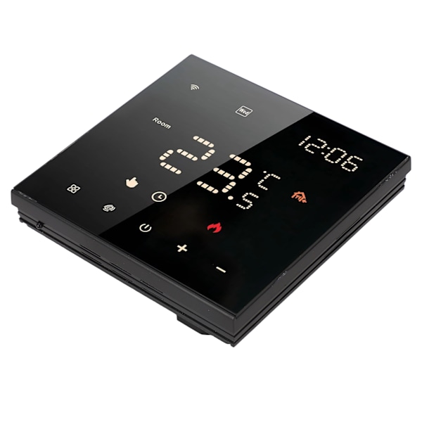Sort ME82 LED 7 Smart Termostat Touchscreen APP Kontrol Hjemtermostat 100‑250VAC 16A Elektrisk Gulvvarme