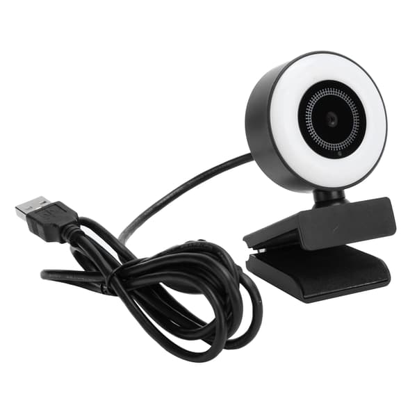 Webcam med lys indbygget mikrofon til live streaming video computer tilbehør 1080P