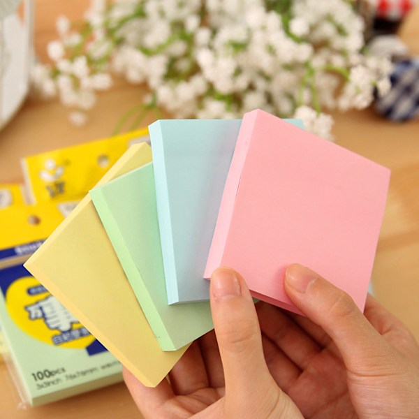 Sticky Notes 3x3 tommer Medium Størrelse Glatt Skriving Bærbar Bred Applikasjon Sikker Stick Ingen Blækklekkasje Morsomme Sticky Notes Medium Rosa