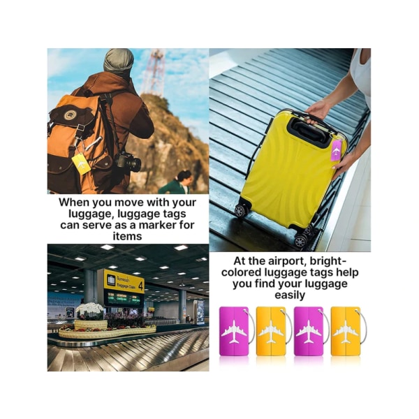 6 stk aluminium rejsebagagemærke Bagage kuffert ID Adresse Navneetiketter Sæt