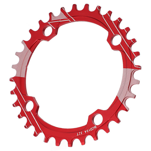 Lebycle 104BCD Rund Smal Bred Kædering MTB Cykel 32T Kransæt Tandplade Dele Rød