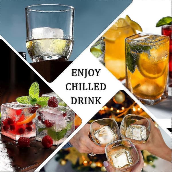 Silikonisform 2 stk - Stor 5 cm firkantet is til whisky og cocktails