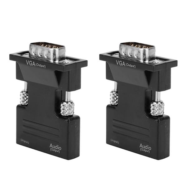 2st 1080P För HDMI till VGA-omvandlare med Videokonverterare Datorkabeladaptrar
