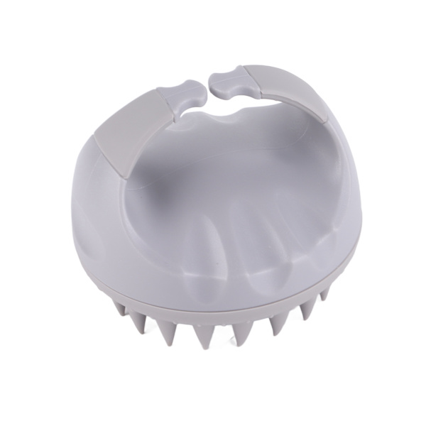 Massager Schampo Borste Våttorrt hår Mjukt silikonhuvud Scalp Exfoliator för kvinnor Män Grå