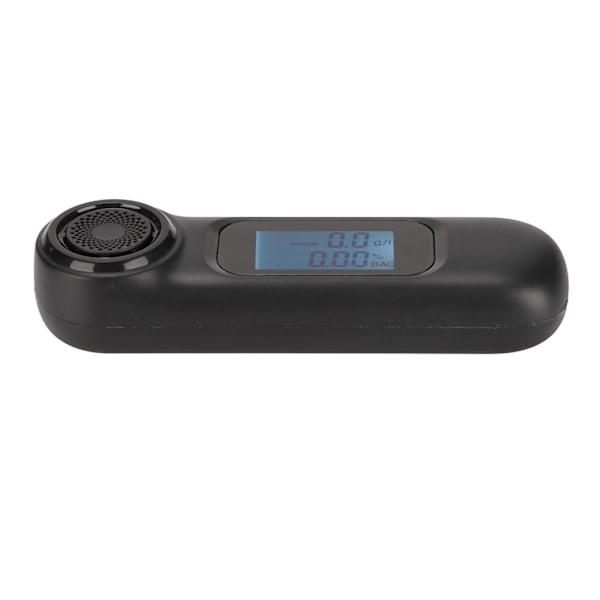 Svart bärbar alkomätare, beröringsfri, hög precision alkoholtestare USB uppladdningsbar med digital LCD-skärm
