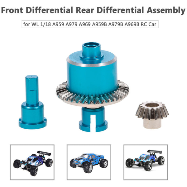 Forreste Differential Metal Bag Differentiale Gear til WLtoys 1/18 RC Car A959 A979 A969 A959B A979B A969B, Model: Sølv