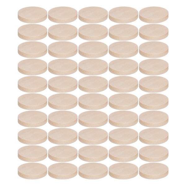 50 kpl Pyöreitä puukolikoita 1,2 tuumaa Viimeistelemätön luonnollinen kestävä puu Monikäyttöiset puiset ympyrät maalaamiseen värittämiseen DIY