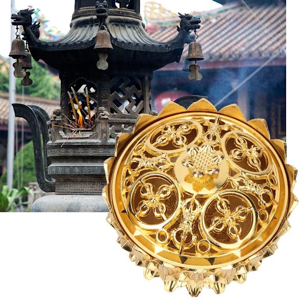 Alloy Craving Røgelse Brændende Blomst Base Buddhistiske Tilbehør Hjemindretning (Guld)