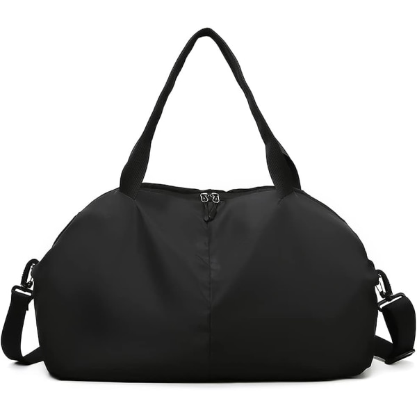 Sammenleggbar reiseveske Dame Menn Short Distance Tote Bag Sportsbag (781 Svart)