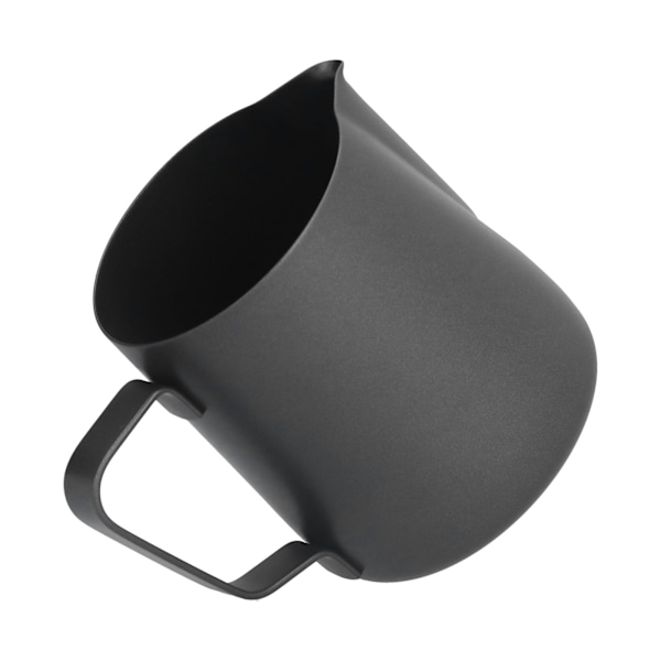 400 ml PTFE Mælkeskummerkande med spids mund i rustfrit stål Kaffekande til hjemmet Sort