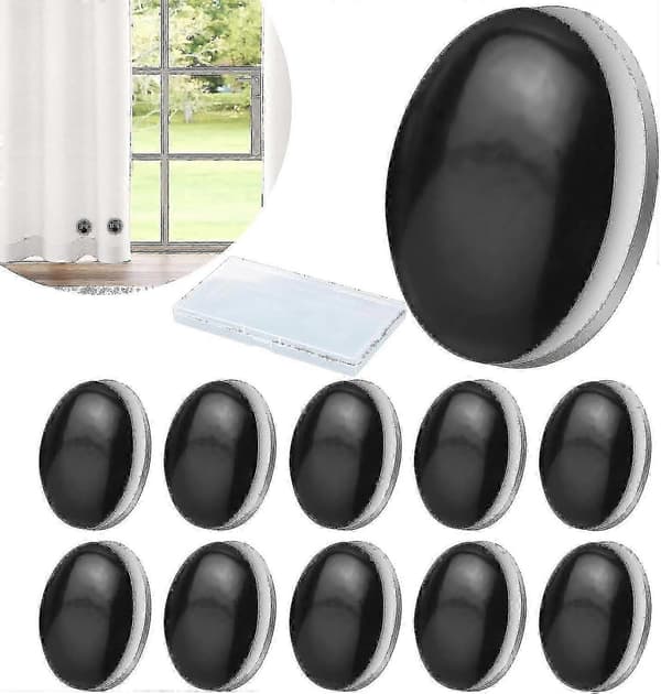 Duschdraperivikter magnetiska 10 st kraftiga Black