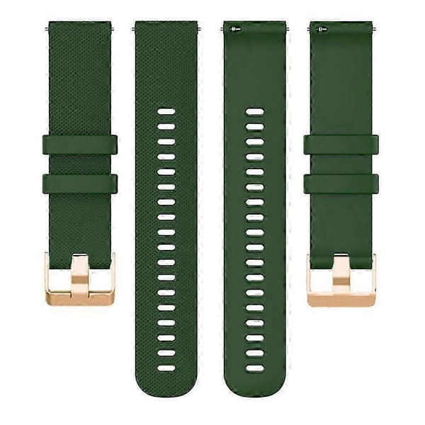18 mm urrem til Garmin Forerunner 265S / 255S / Venu 2S tekstureret silikone erstatningsrem Turquoise Army Green