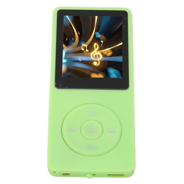 MP3 MP4 -soitin 1,8 tuuman näytöllä, 8 Gt muistia, 64 Gt laajennettavissa, 30 tunnin toistoaika, monitoiminen urheilumusiikkisoitin, vihreä