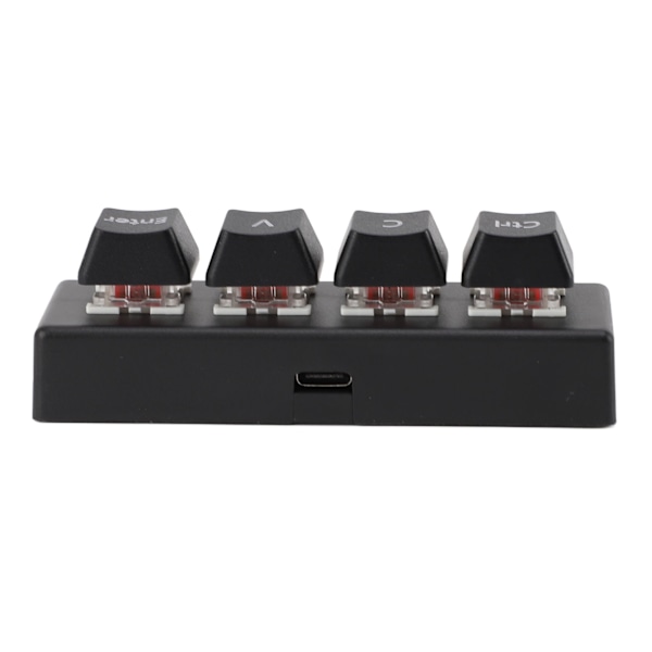 【NX】Programmable Keyboard 4 Keys Support NKRO Red Switch Ctrl CV Enter Mini Mechanical Keyboard Compatible with Gaming Office Media Black