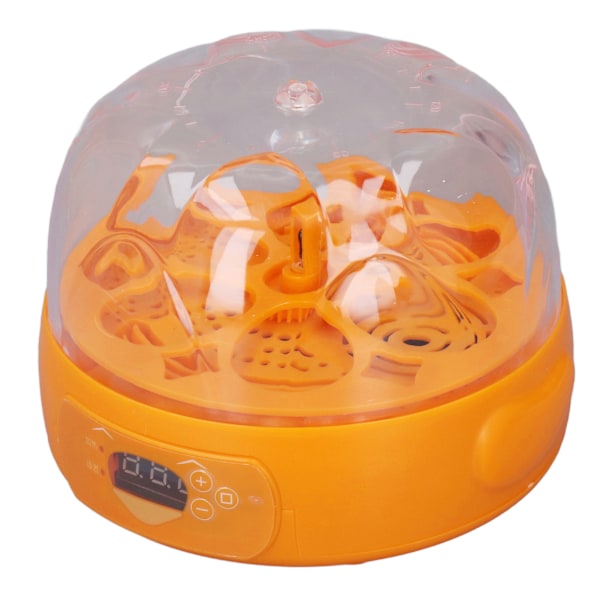 15W Ägginkubator 6 Ägg Digital Mini Helautomatisk Ägginkubator med Automatisk äggvändare för kläckning av kyckling Anka Vaktel 100‑240V Gul UK-kontakt