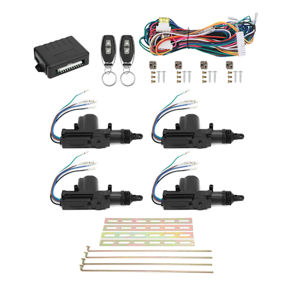 Centrallåssats Fjärrkontroll Keyless Entry System 12V W/LED-indikator med 2 kontroller