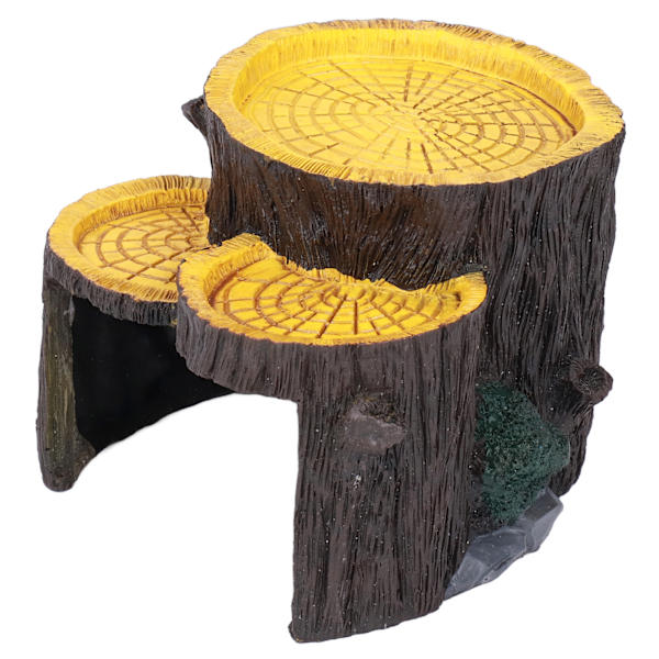 Harpiks mini stubbe form skjulehul Træhule kunstige akvarieplanter Ornament til beskyttelse