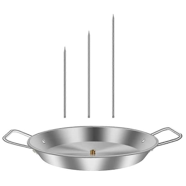 Vertikal kødspydgrill i rustfrit stål BBQ vertikal spyd med 3 ekstra spydgrill