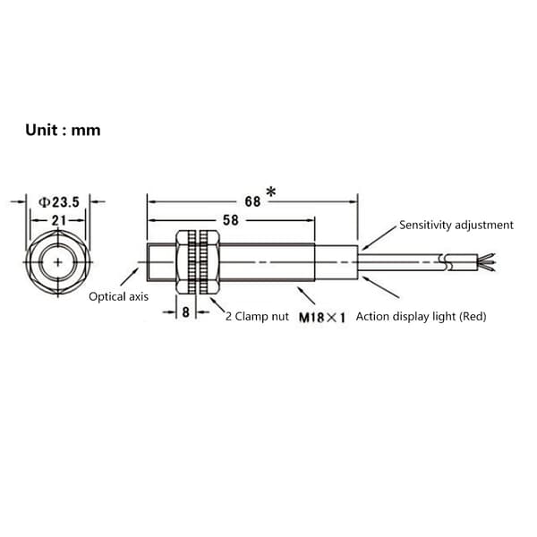 BERM fotoelektrisk strömbrytare närhetssensor diffus typ DC 3 tråd NPN NO DC10-30V 10cm E3F DS10C4