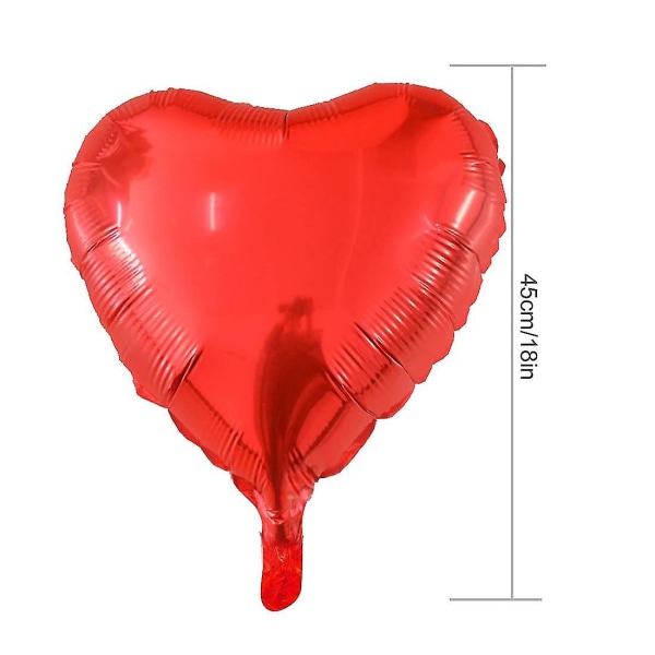 Hjerteballonger 25 stk 18 tommers folie Hjerteballonger Heliumballonger Hjerteformede folieballonger til Valentinsdag, bryllup Red