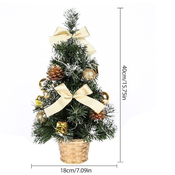 40 cm kunstig bordsplade juletræ Mini juledekorationstræ med LED-lysdekoration til jul