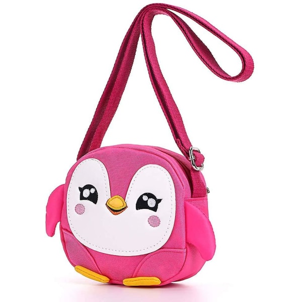 Barnhandväska med axelrem Penguin motiv Pink