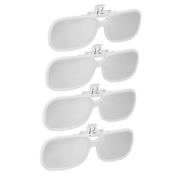 4 Pieces Plastic Solar Eclipse Glasses, Safe Clip-on for Direct Solar Viewing 0.3