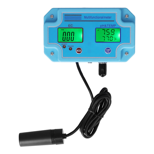 PH EC Temperaturmätare DC 6V Hög noggrannhet Bärbar LCD Hydroponic Monitor Multifunktionell TesterUS Plug 110V